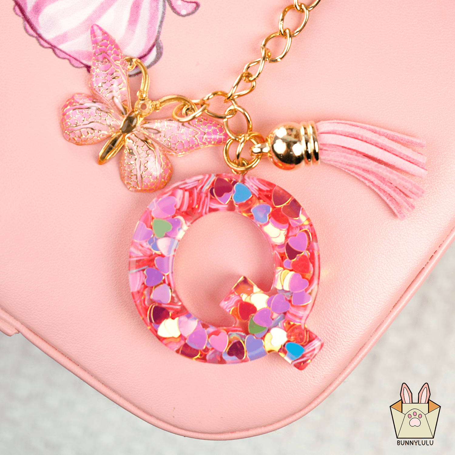 【BunnyLulu】Initial Letter Resin Keychains with Tassle - BunnyLulu