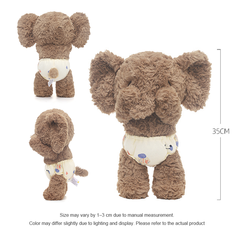 Shy elephant plush pillow soft detail