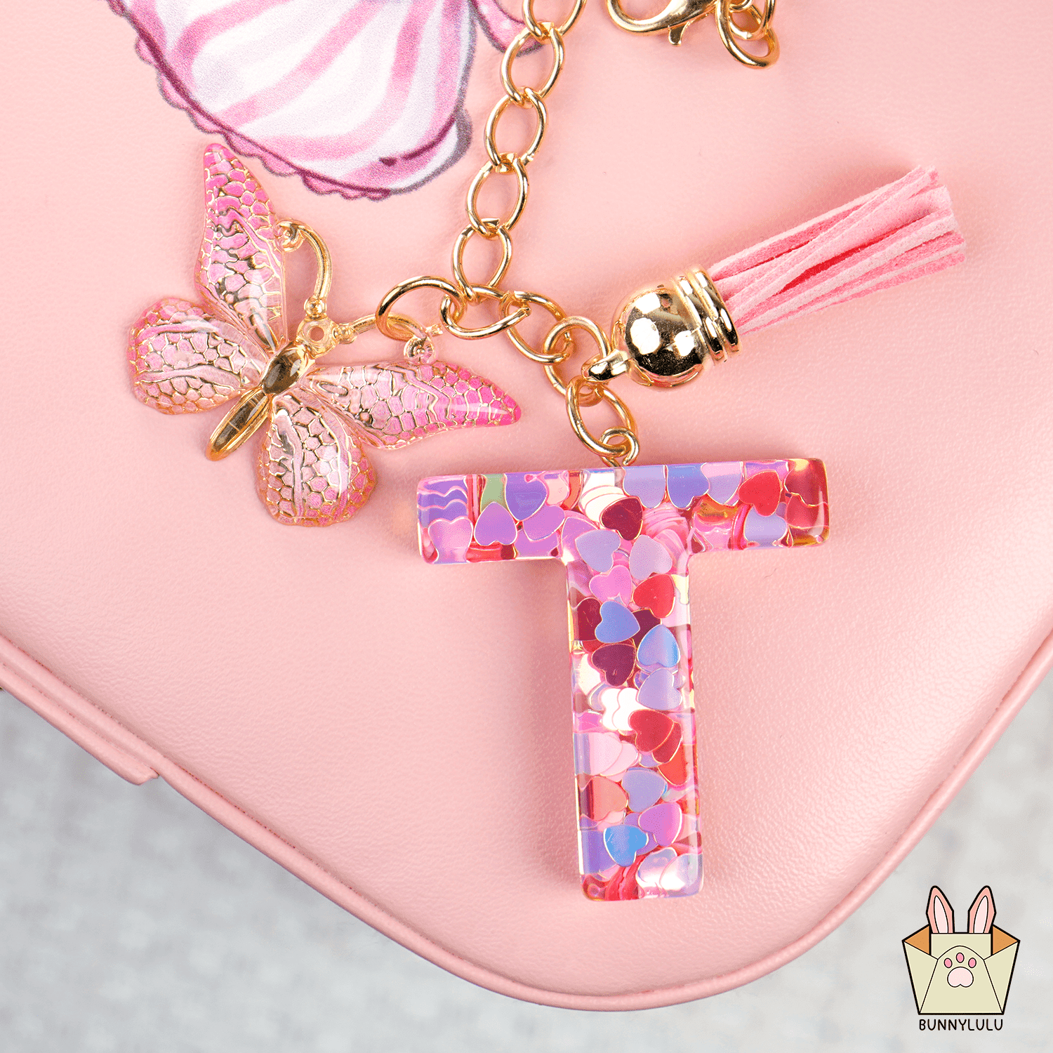 【BunnyLulu】Initial Letter Resin Keychains with Tassle - BunnyLulu