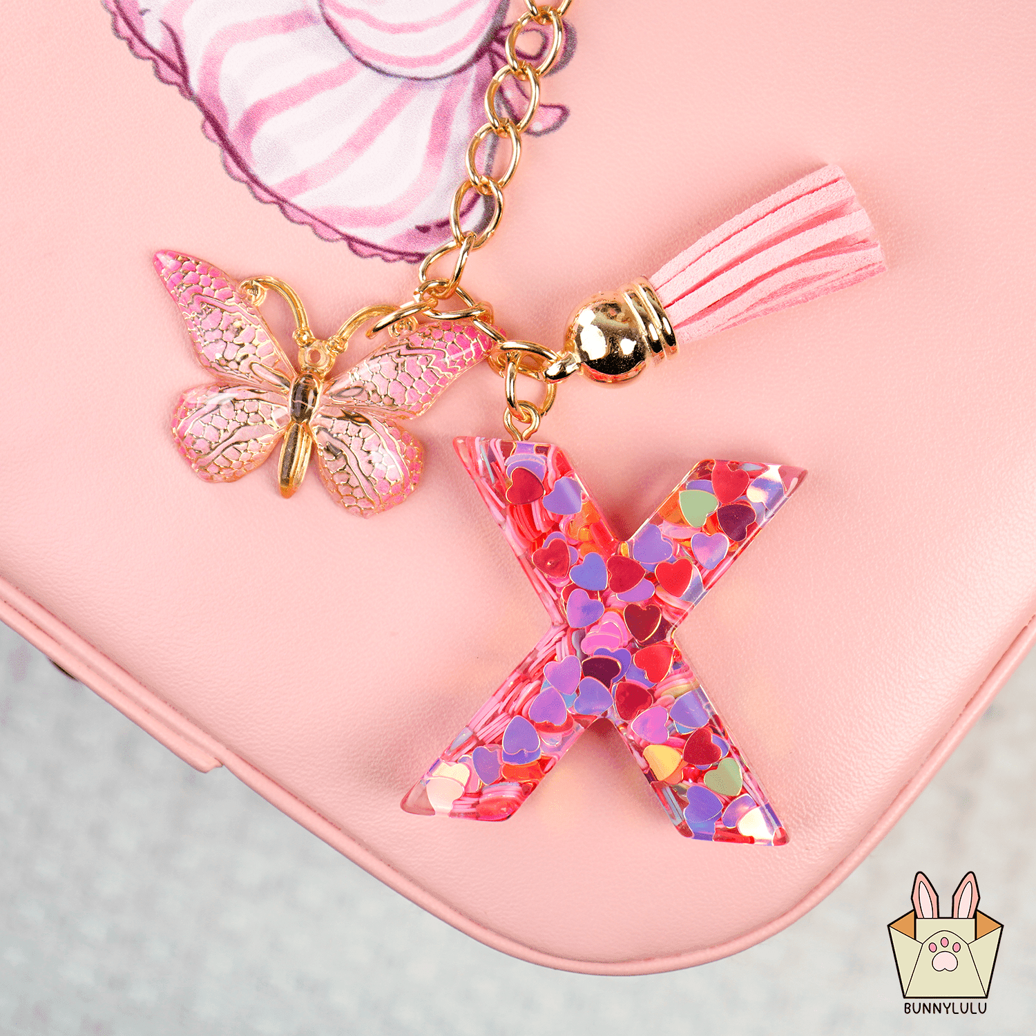 【BunnyLulu】Initial Letter Resin Keychains with Tassle - BunnyLulu