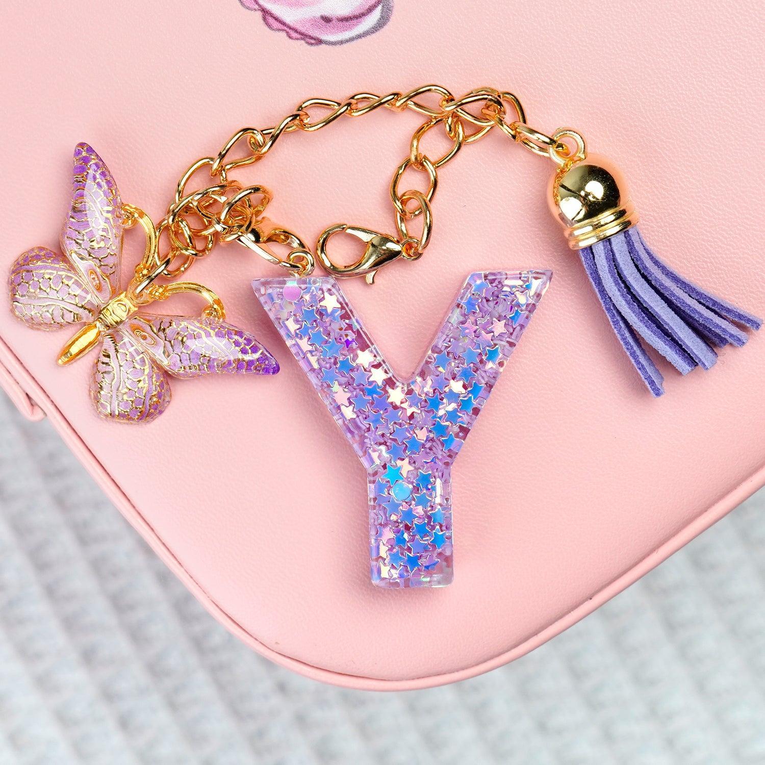【BunnyLulu】Initial Letter Resin Keychains with Tassle - BunnyLulu