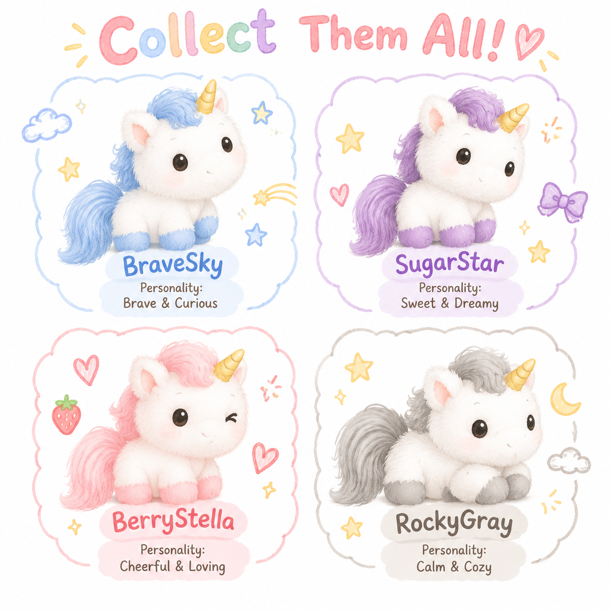 BunnyLulu Original 100% Vegan Unicorn Plush Keychain with Collector's Tin