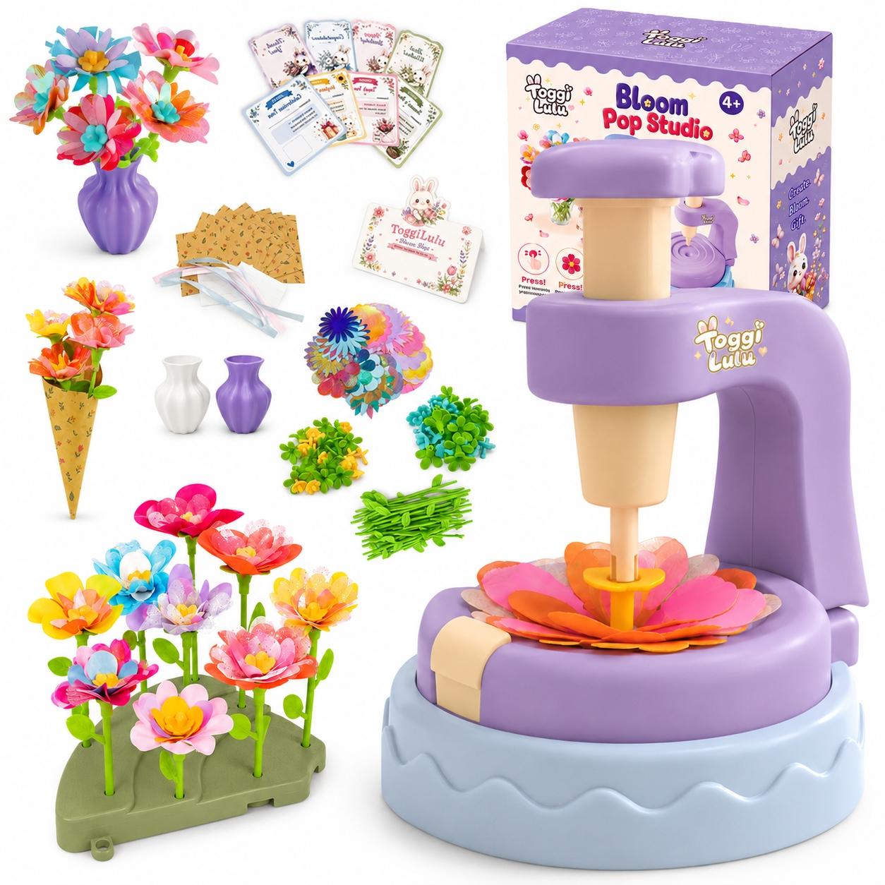 Toggi Lulu DIY Flower Bouquet Maker for Kids - Flowers Market Toy,Build Your Flower Bouquet, Arts & Craftsfor 4+ Year Toddler , EducationalActivity Preschool B-Day Gifts