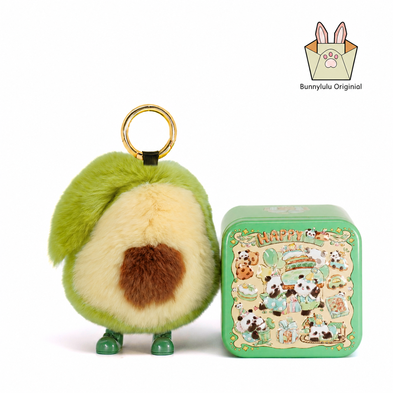 BunnyLulu Original Avocado Plush Keychain with Collector's Tin
