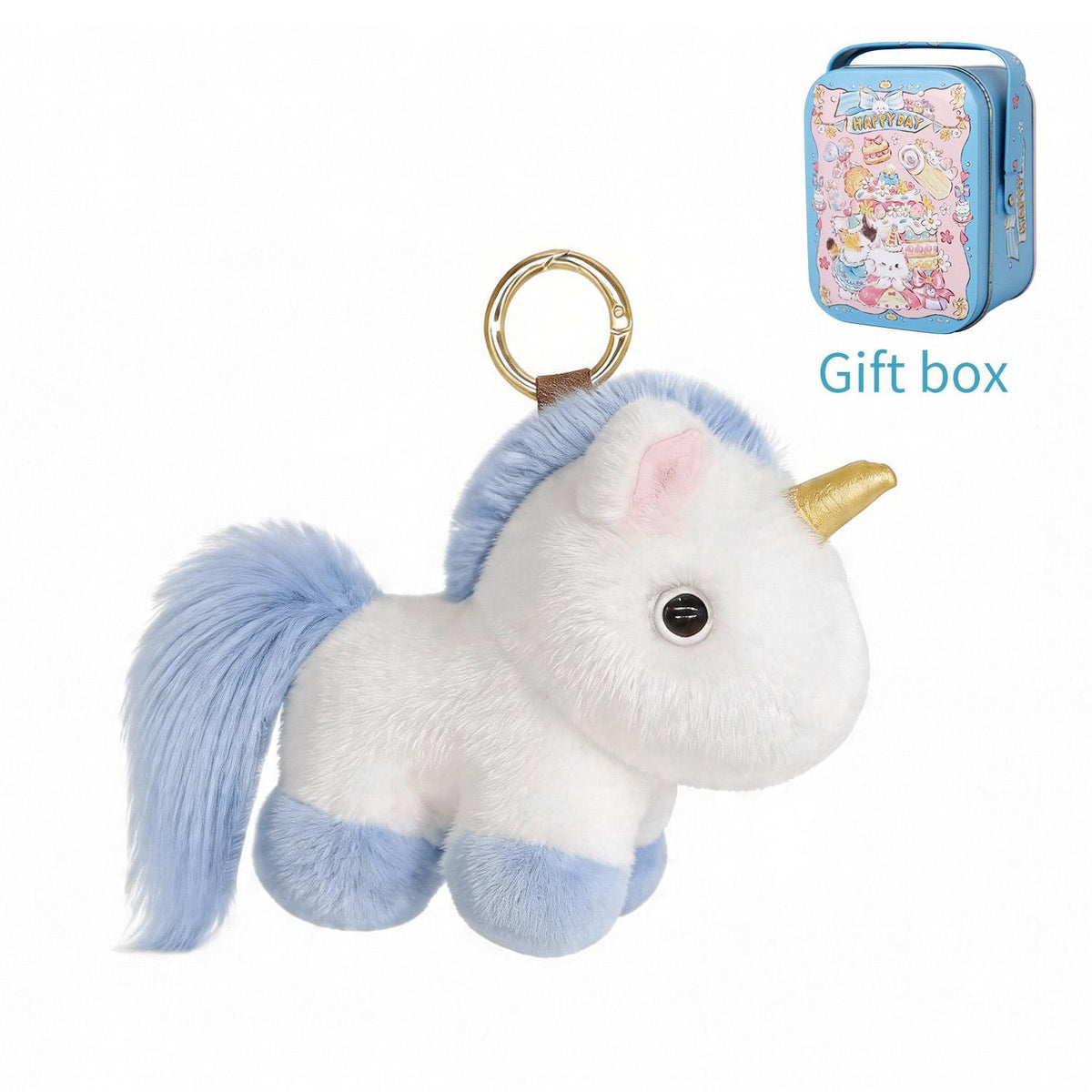 BunnyLulu Original 100% Vegan Unicorn Plush Keychain with Collector's Tin