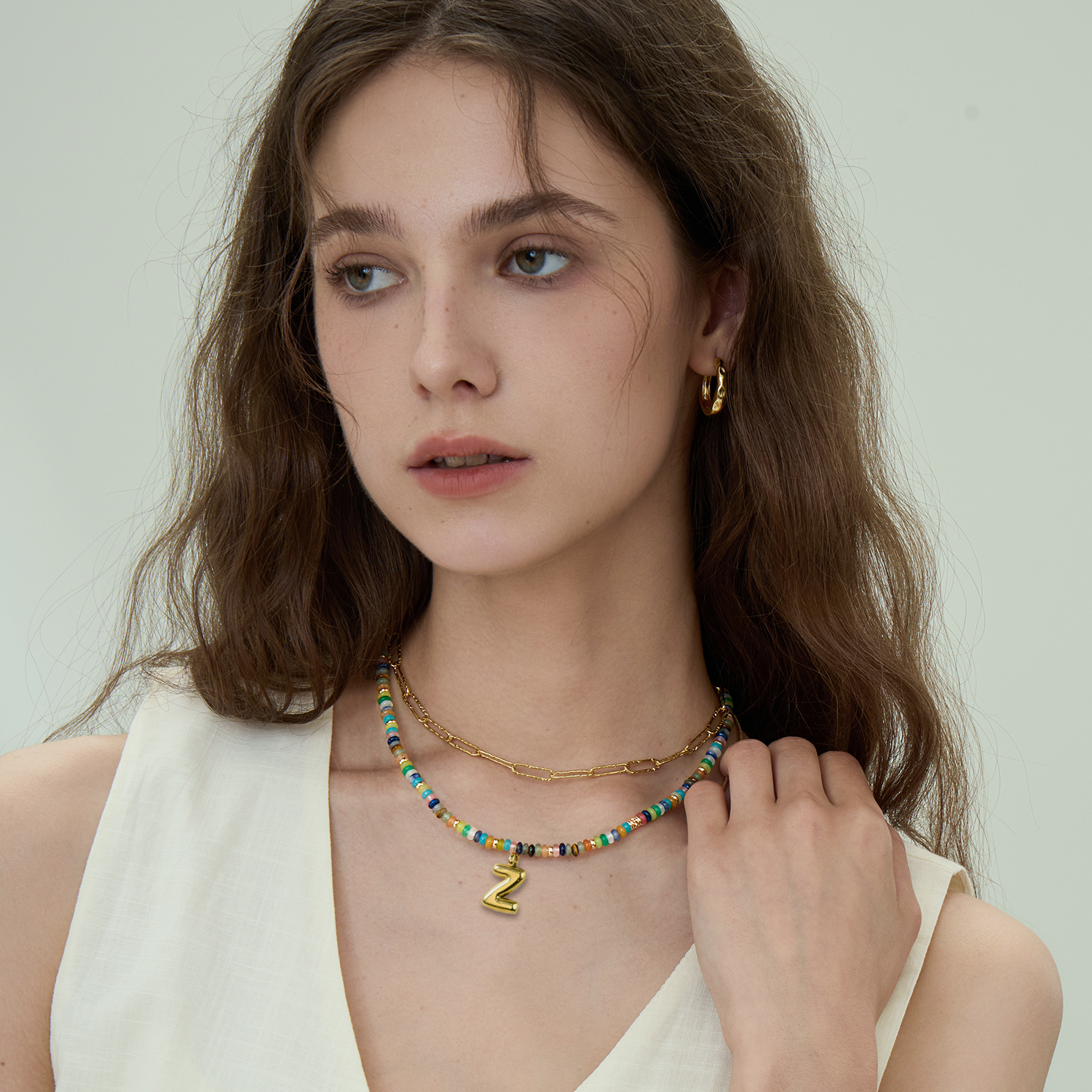 Handmade Boho A-Z Letter Necklace – Colorful Beads, Beach Style