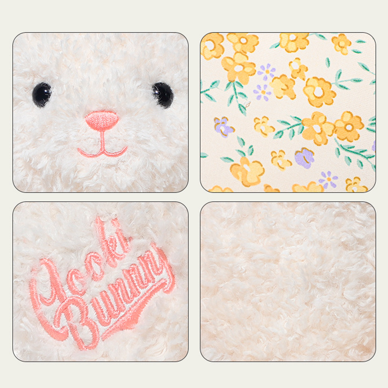 Petal-eared bunny plushie soft ears detail