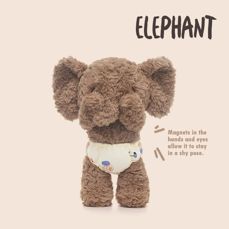 Shy elephant plush hug pillow by BunnyLulu Original